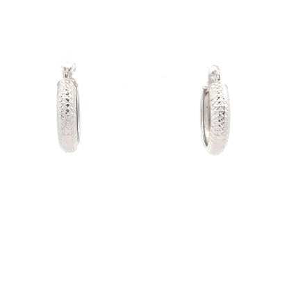 9ct Gold Textured Hoop Earrings - FJewellery