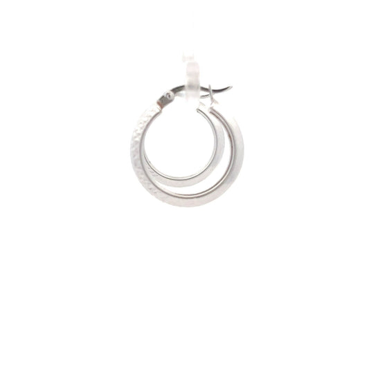 9ct Gold Textured Hoop Earrings - FJewellery