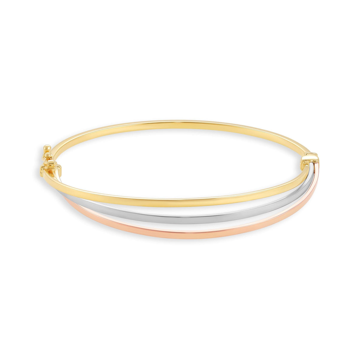 9ct Gold Tri Colour Bangle - FJewellery