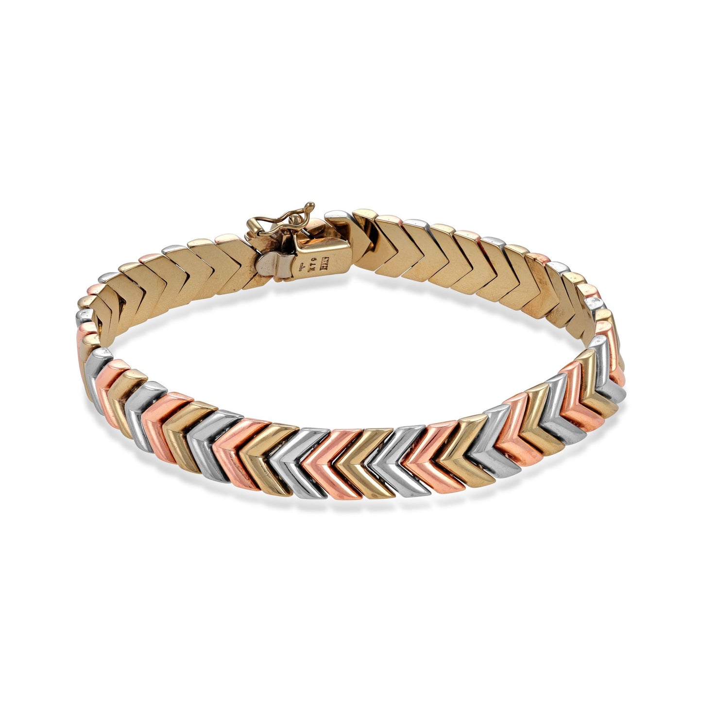 9ct multicolour gold vintage bracelet 08001473 - FJewellery