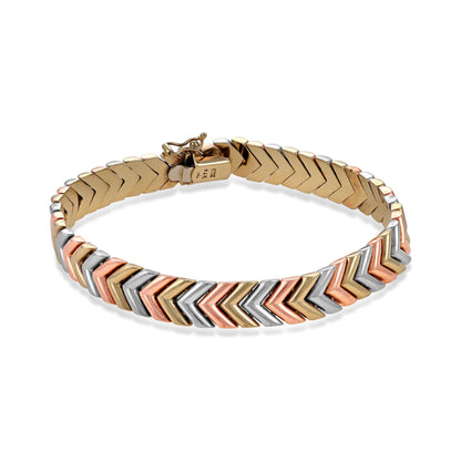 9ct multicolour gold vintage bracelet 08001473 - FJewellery