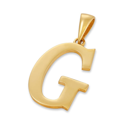 9ct Solid Gold Initial Pendant Letter G - 33mm PD60001 - 9Y - G - FJewellery