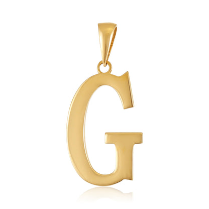 9ct Solid Gold Initial Pendant Letter G - 33mm PD60001 - 9Y - G - FJewellery