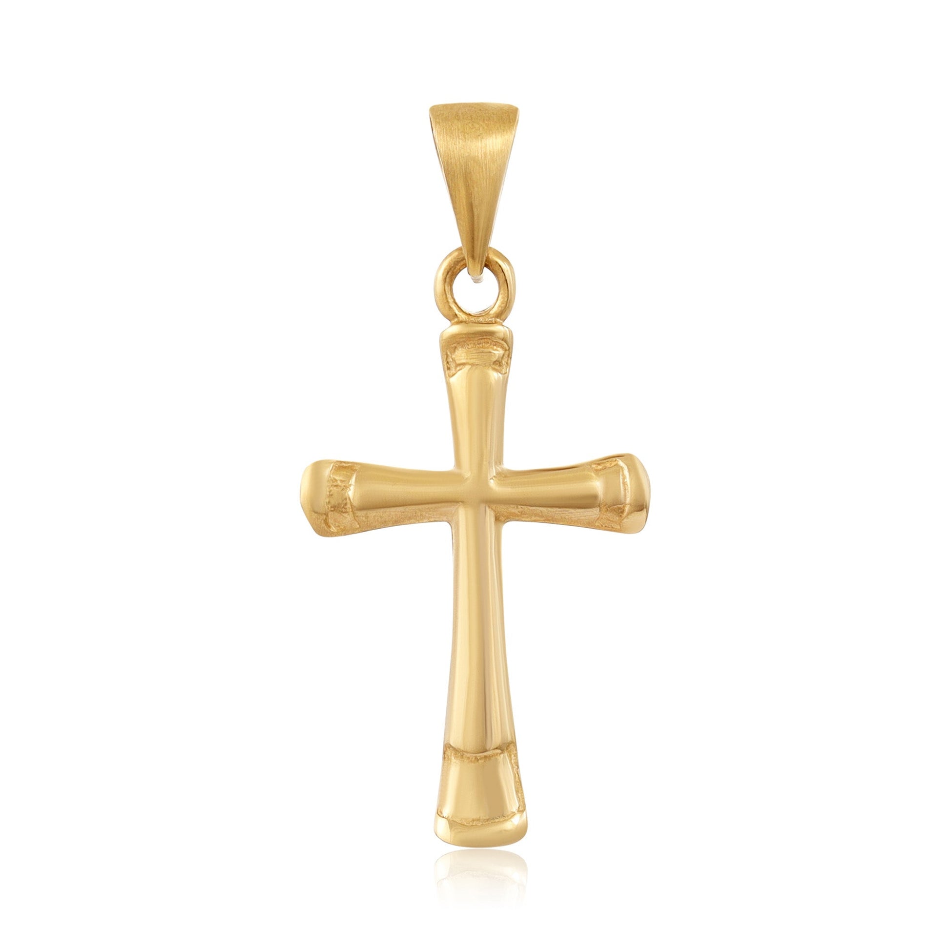 9ct Solid Gold Plain Cross Pendant - 29mm PD60040 - 9Y - FJewellery