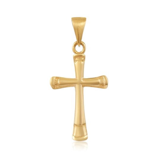 9ct Solid Gold Plain Cross Pendant - 29mm PD60040 - 9Y - FJewellery