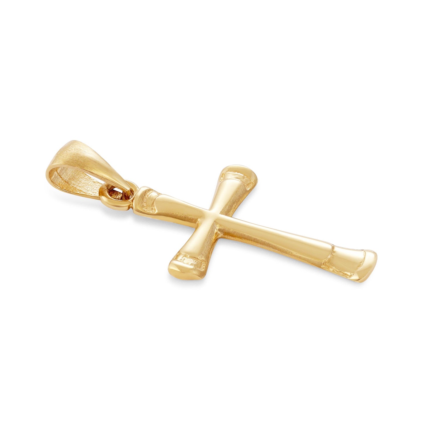 9ct Solid Gold Plain Cross Pendant - 29mm PD60040 - 9Y - FJewellery