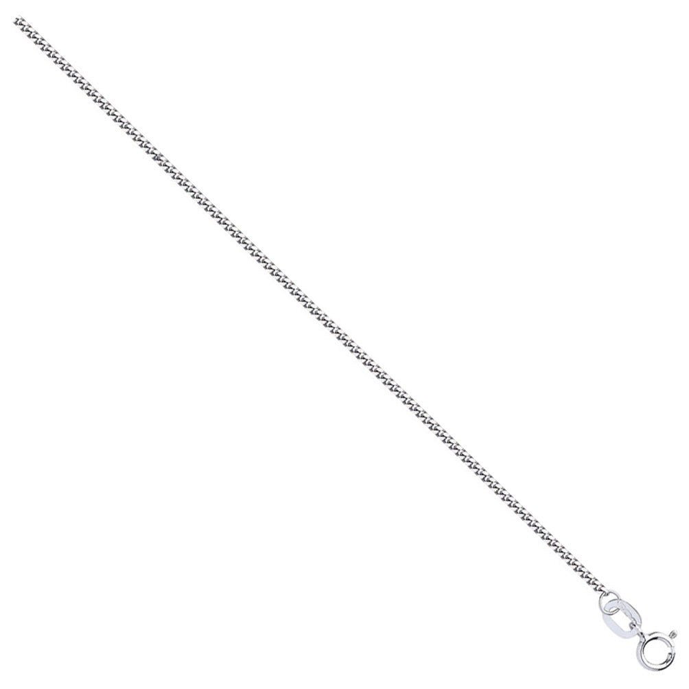 9ct Solid White Gold 1.5mm Curb Chain 104199 - FJewellery