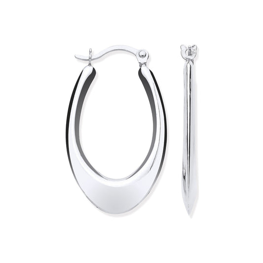 9ct Solid White Gold Hollow Plain Tube Earrings DSHER1575 - FJewellery