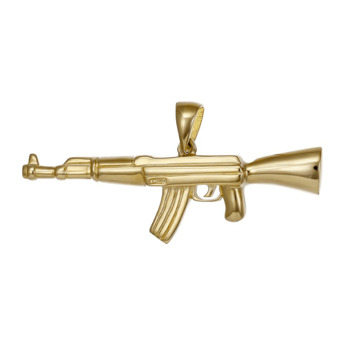 9ct Solid Yellow Gold AK47 Pendants PD60 - 9 - 51 - 2 - FJewellery