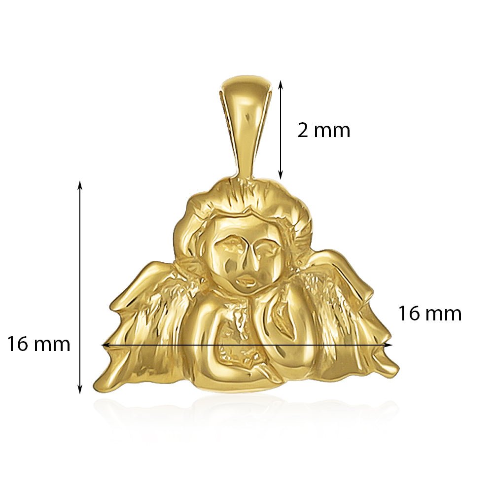 9ct Solid Yellow Gold Angel Pendants - FJewellery