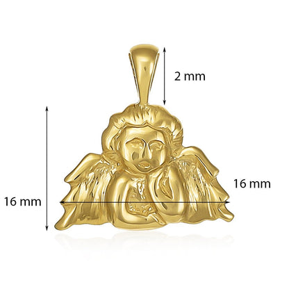 9ct Solid Yellow Gold Angel Pendants - FJewellery