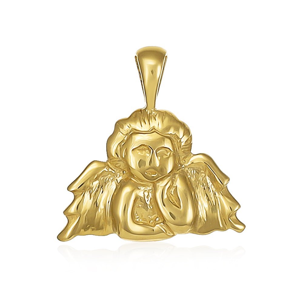 9ct Solid Yellow Gold Angel Pendants - FJewellery