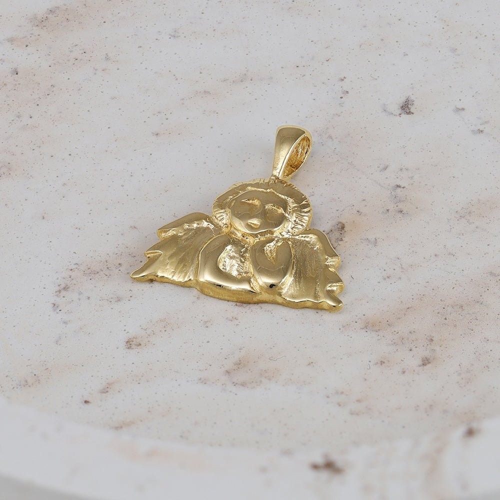 9ct Solid Yellow Gold Angel Pendants - FJewellery