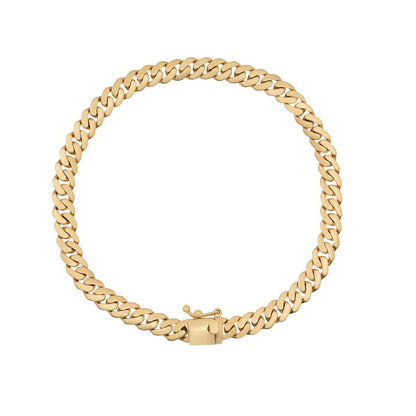 9ct Solid Yellow Gold Curb Bracelet 5.5mm 603000 B - FJewellery