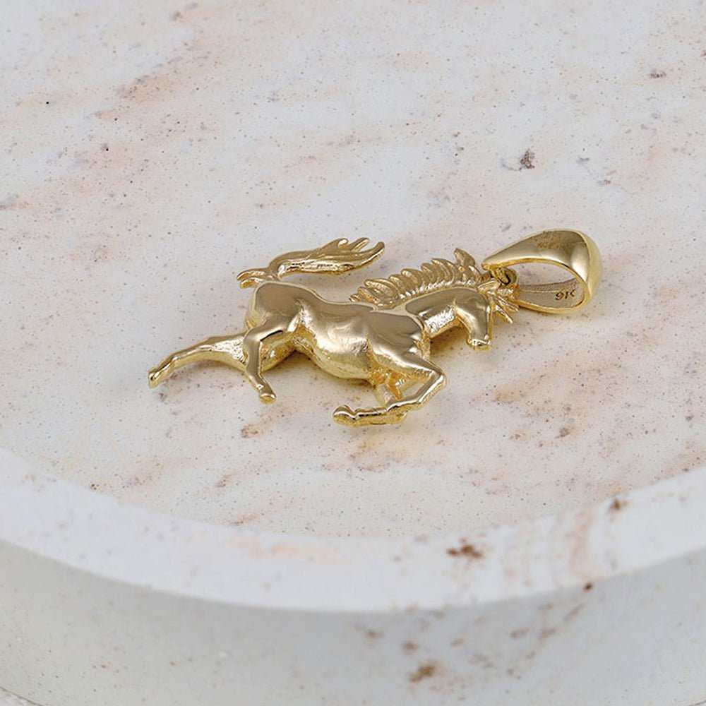 9ct Solid Yellow Gold Horse Pendants PD60 - 9 - 29 - 16 - FJewellery