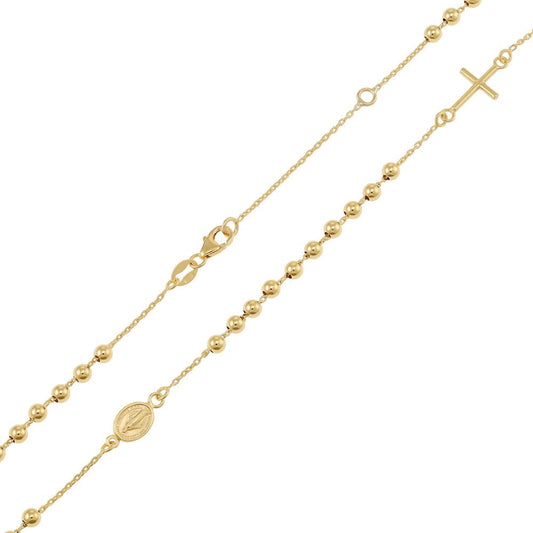 9ct Solid Yellow Gold Rosary Beads Chain DSHCN0650 - FJewellery