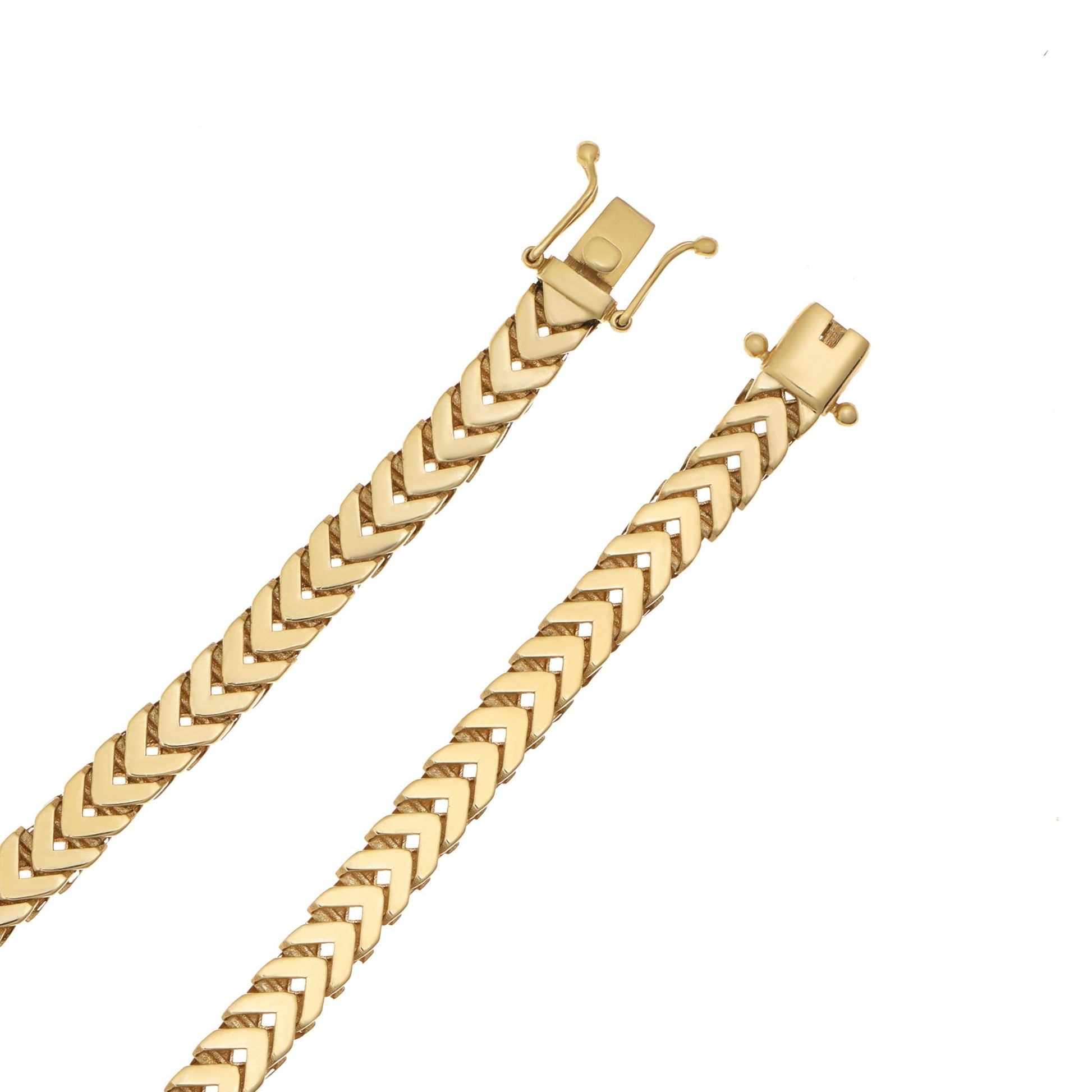 9ct Solid Yellow Gold Snake Bracelet 7mm 6601000 B - FJewellery