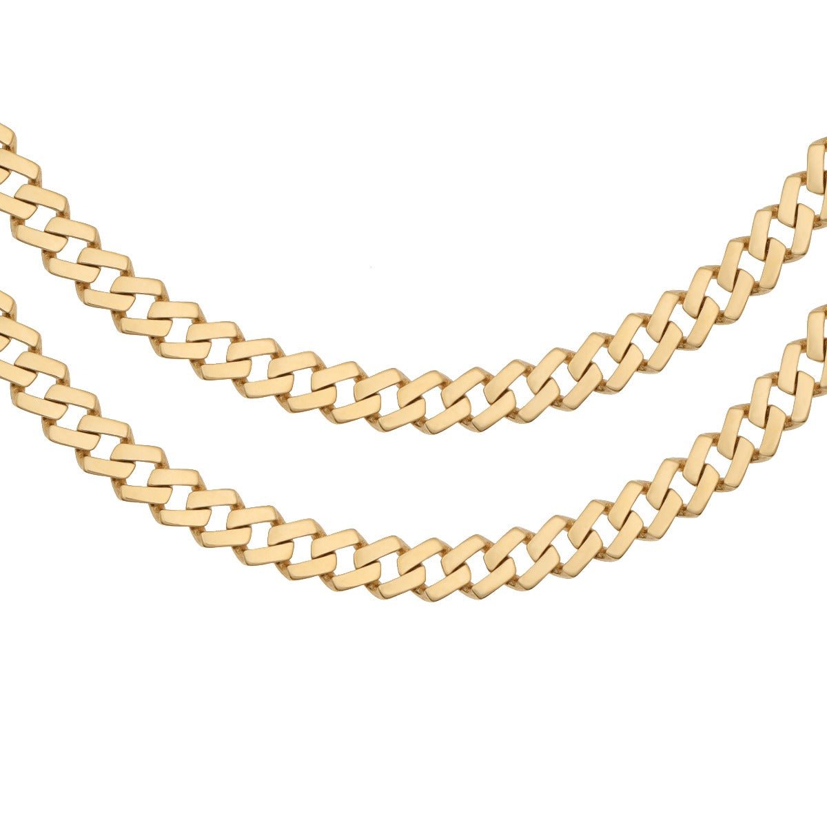 9ct Solid Yellow Gold Square Curb Chain 7mm 2017059 6303000 N - FJewellery