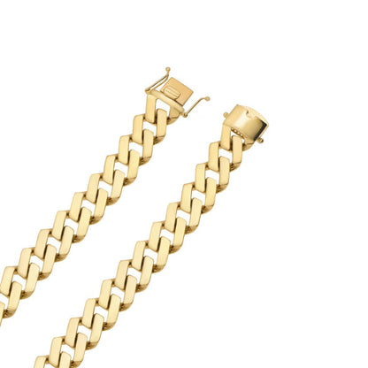 9ct Solid Yellow Gold Thick Curb Chain 14mm 6201000 N - FJewellery