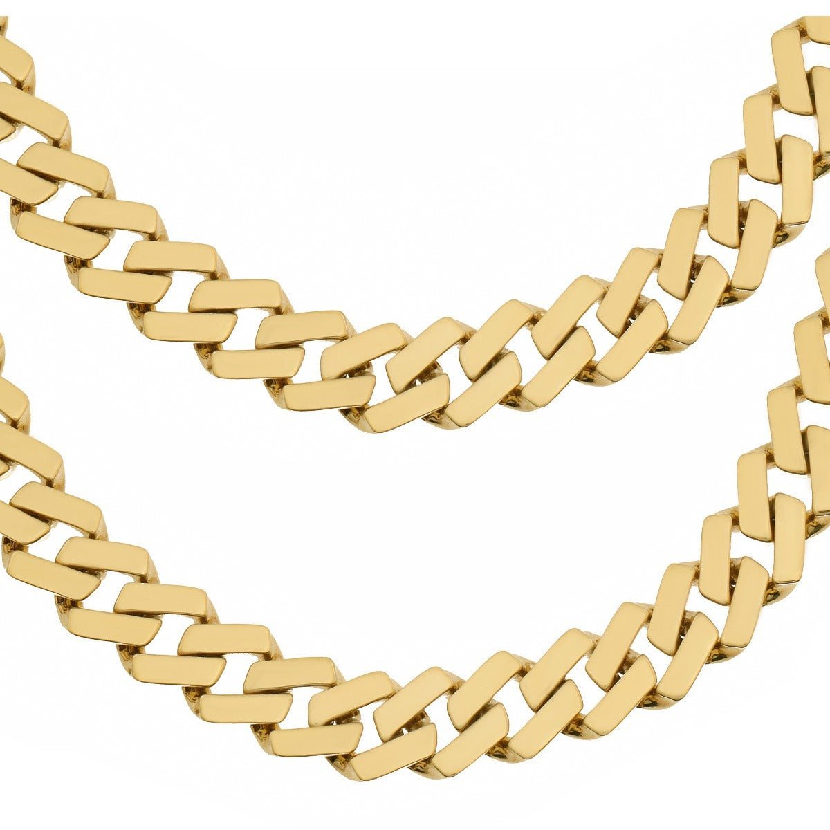 9ct Solid Yellow Gold Thick Curb Chain 14mm 6201000 N - FJewellery