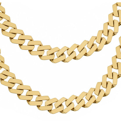 9ct Solid Yellow Gold Thick Curb Chain 14mm 6201000 N - FJewellery