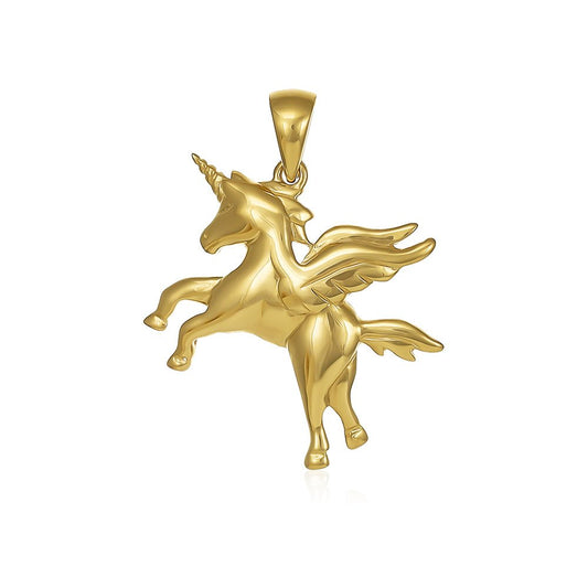 9ct Solid Yellow Gold Unicorn Pendants PD60 - 9 - 29 - 8 - FJewellery