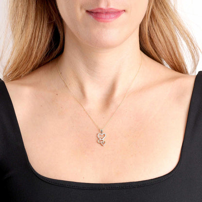 9ct Tri Colour Triple Heart Pendant - FJewellery