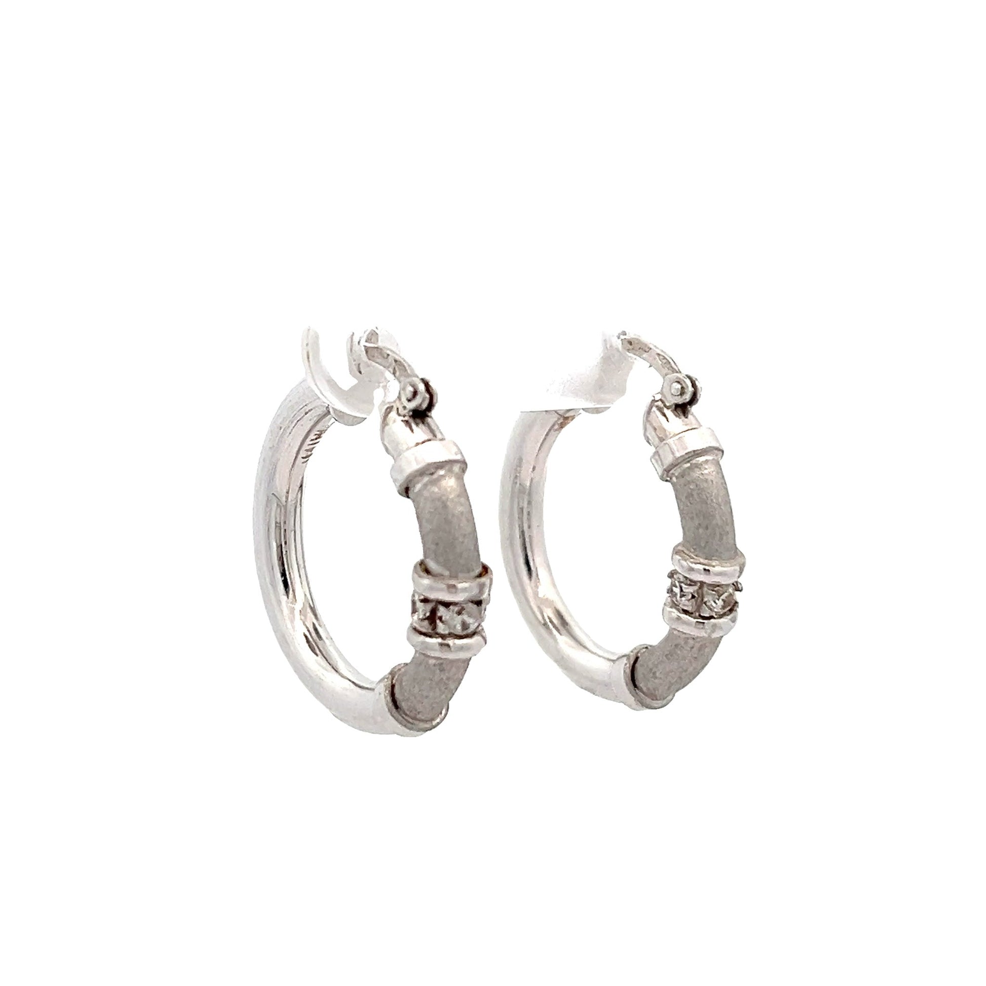 9ct white gold pre - loved hoop earrings 05001985 - FJewellery