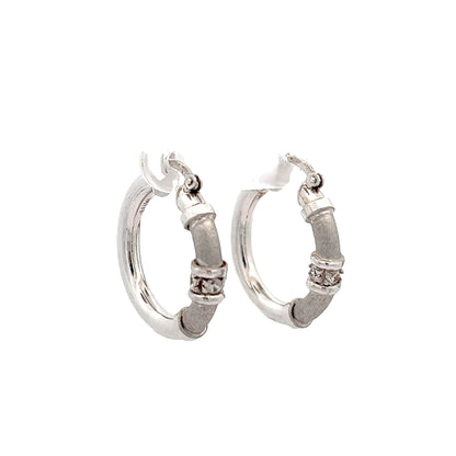 9ct white gold pre - loved hoop earrings 05001985 - FJewellery