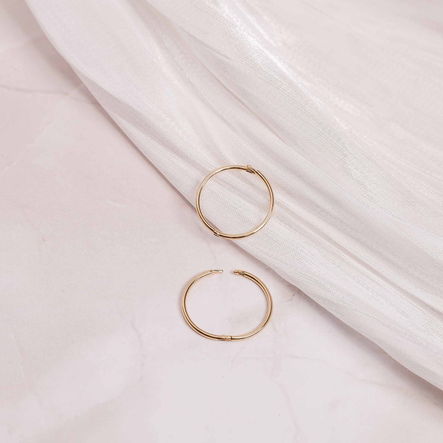 9ct Yellow Gold 12mm Plain Hinged Sleepers 106365 - FJewellery