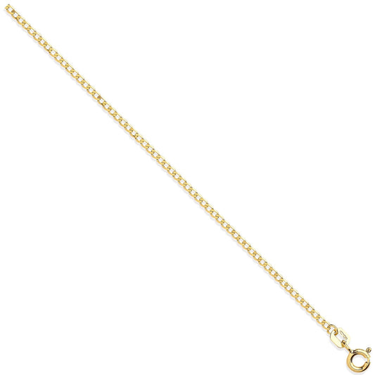 9ct Yellow gold 1.6mm Economy Curb Chain - FJewellery