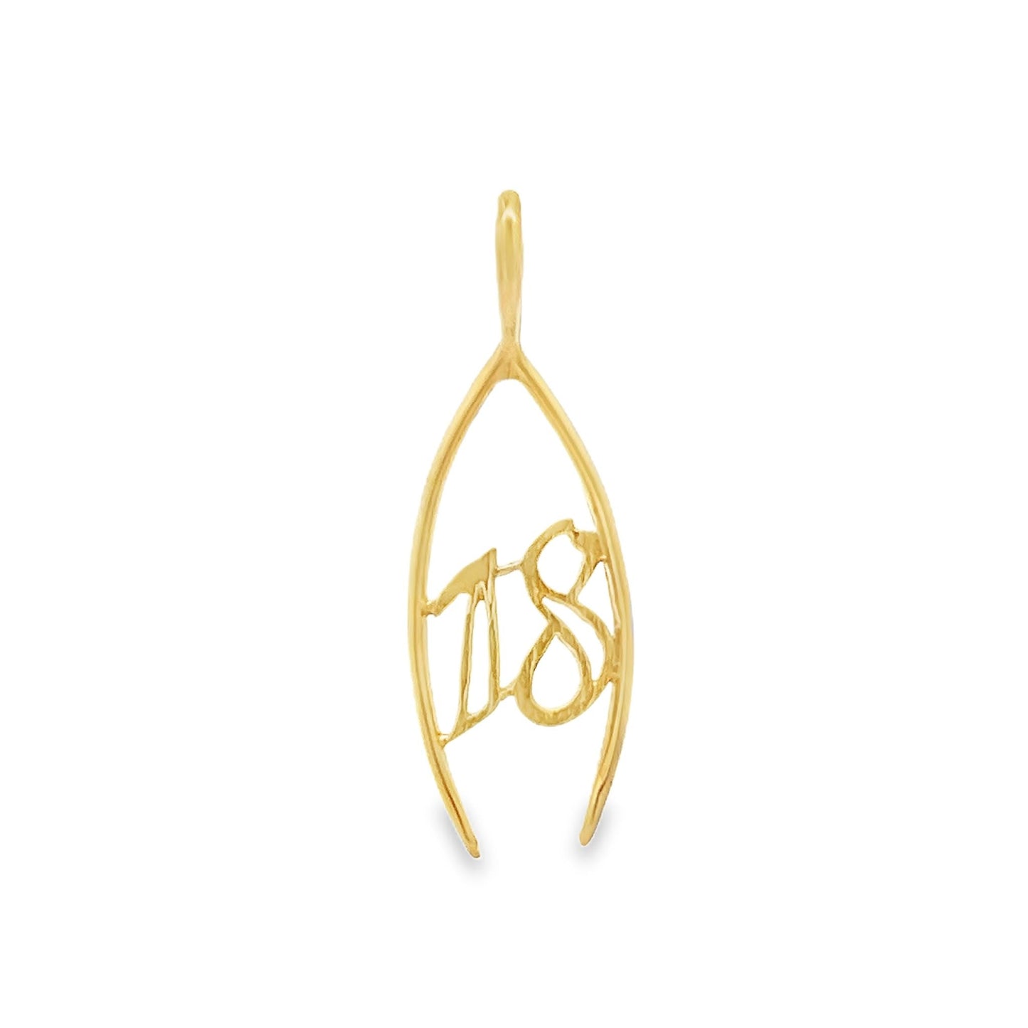 9ct yellow gold 18 pre - owned pendant 11000363 - FJewellery