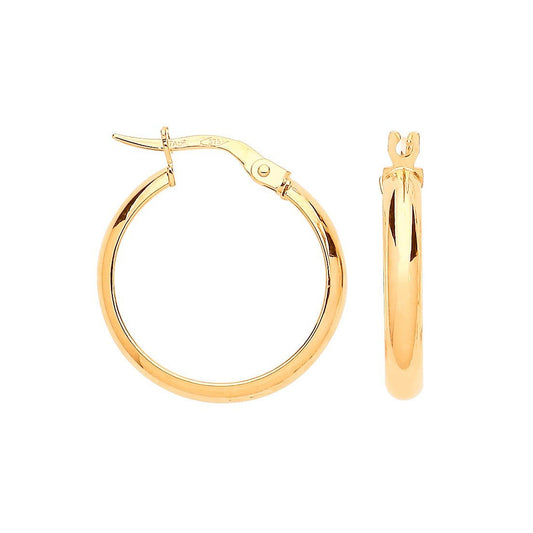 9ct Yellow Gold 20mm Hoop Earrings DSHER1662 - FJewellery