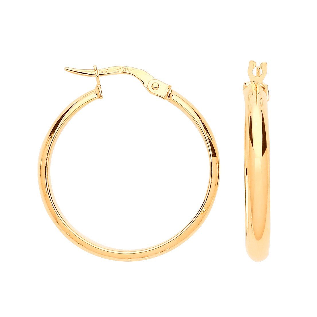 9ct Yellow gold 24mm Hoop Earrings DSHER1663 - FJewellery