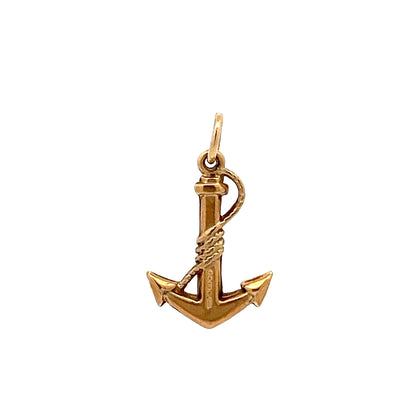 9ct yellow gold anchor pendant 05002004 - FJewellery