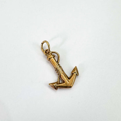 9ct yellow gold anchor pendant 05002004 - FJewellery