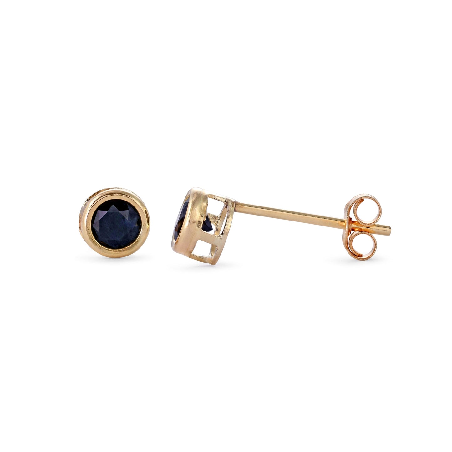 9ct Yellow Gold And Sapphire Stud Earrings 3.8mm 106761 - FJewellery