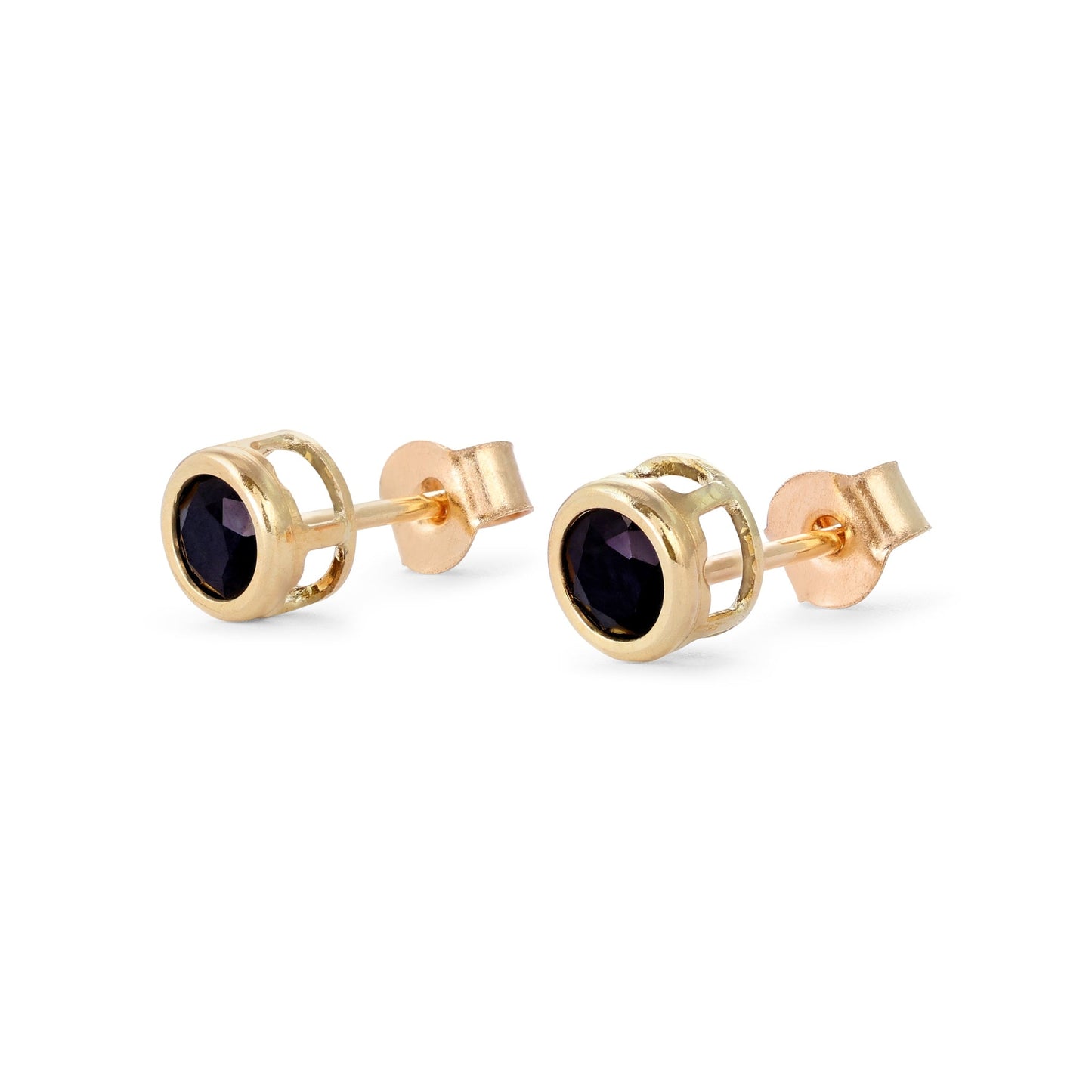 9ct Yellow Gold And Sapphire Stud Earrings 3.8mm 106761 - FJewellery