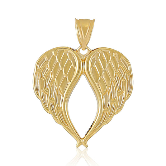 9ct Yellow Gold Angel Wings Pendant - FJewellery