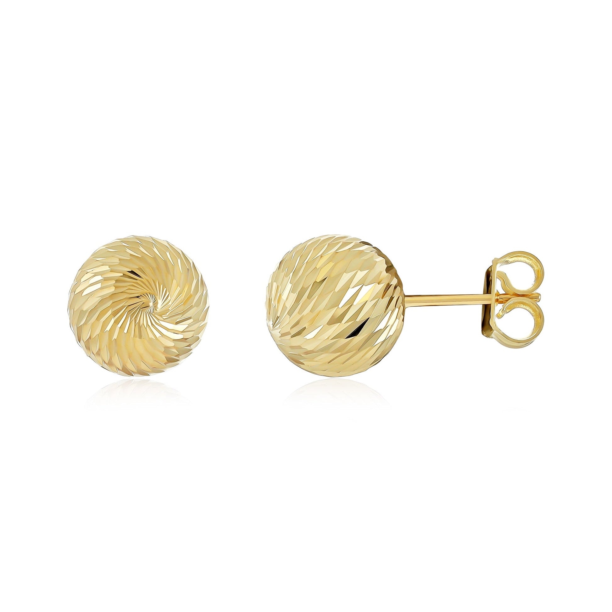 9ct Yellow Gold Ball Stud Earrings - FJewellery