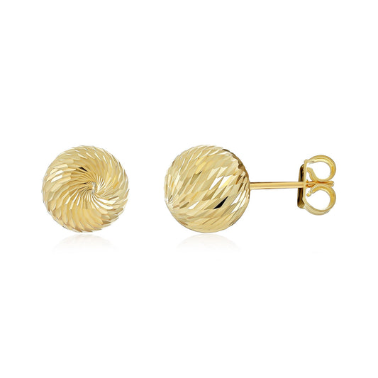 9ct Yellow Gold Ball Stud Earrings - FJewellery