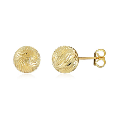 9ct Yellow Gold Ball Stud Earrings - FJewellery