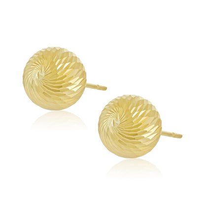 9ct Yellow Gold Ball Stud Earrings - FJewellery