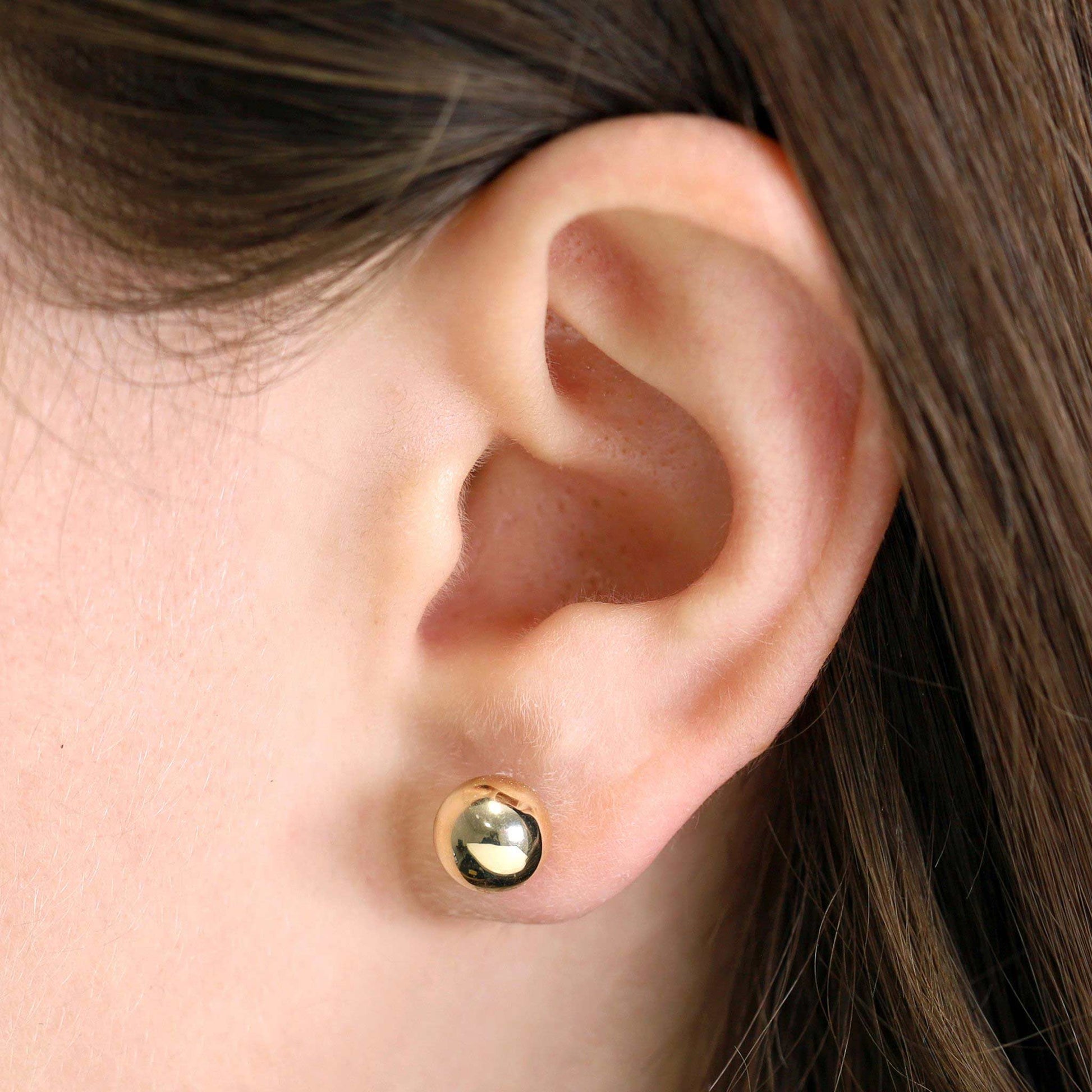 9ct Yellow Gold Ball Stud Earrings - 8mm - FJewellery