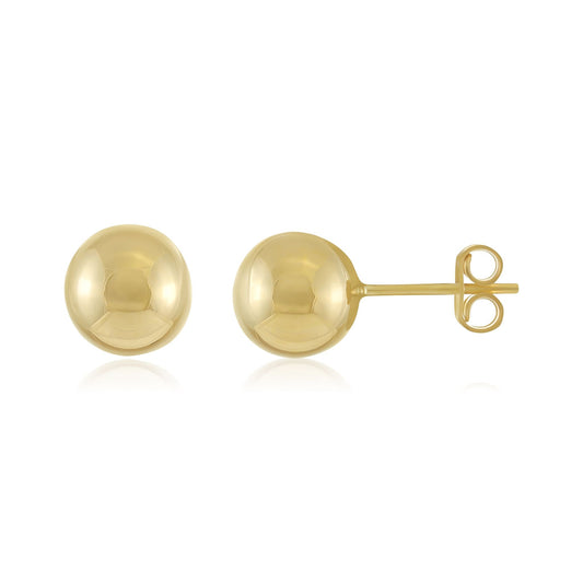 9ct Yellow Gold Ball Stud Earrings - 9mm - FJewellery