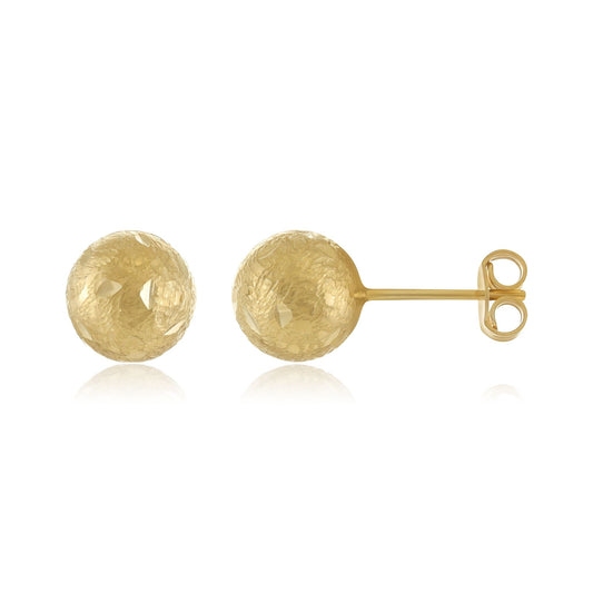 9ct Yellow Gold Ball Stud Earrings - 9mm - FJewellery