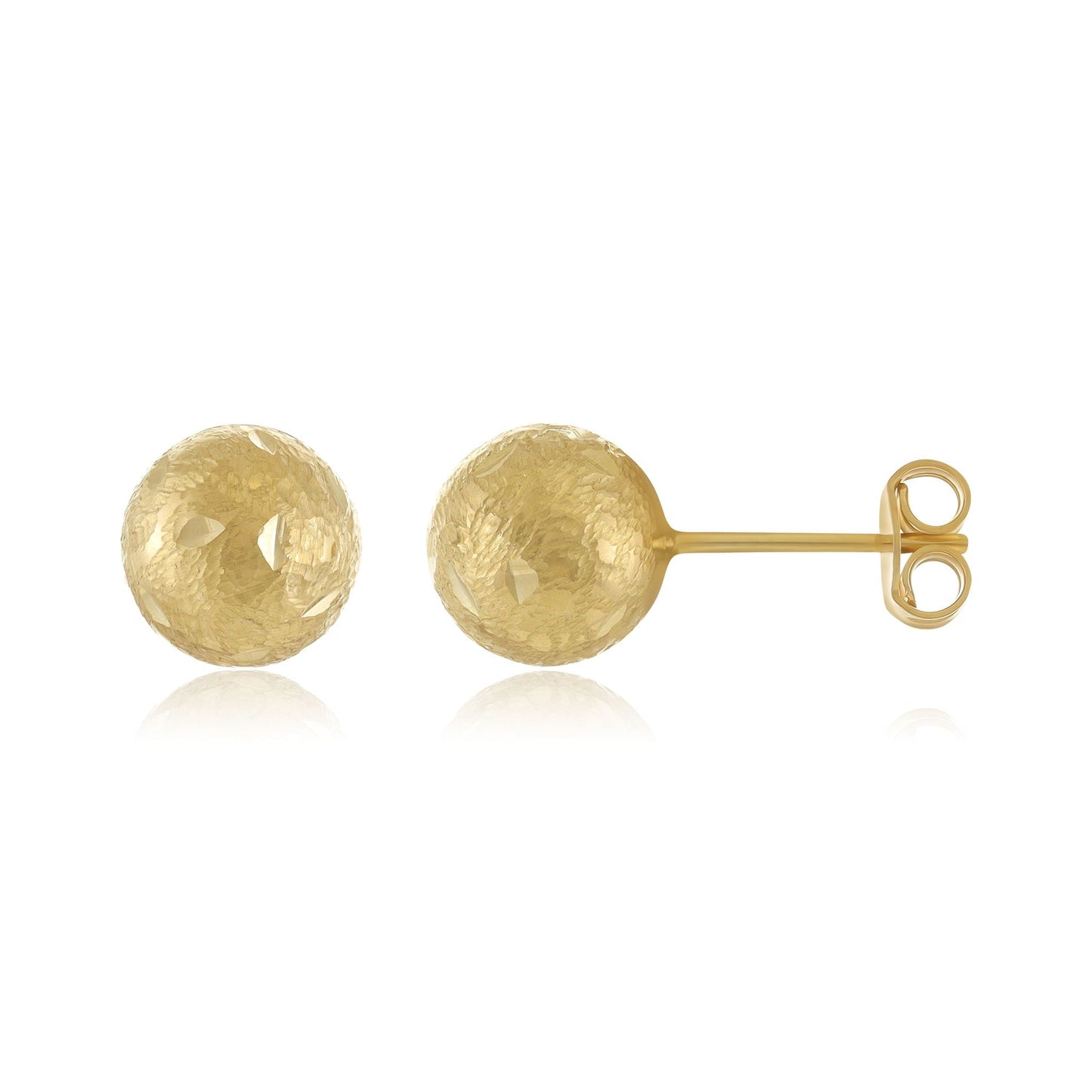 9ct Yellow Gold Ball Stud Earrings - 9mm - FJewellery