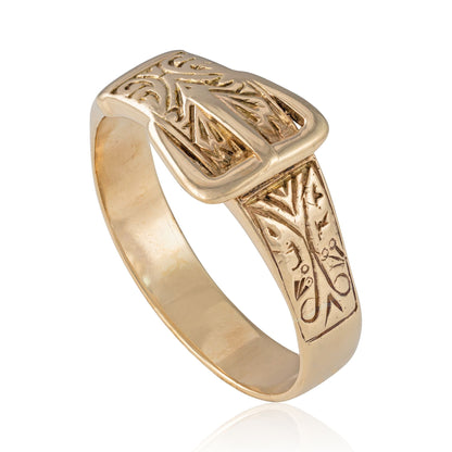 9ct yellow gold belt ring 02028469 - FJewellery