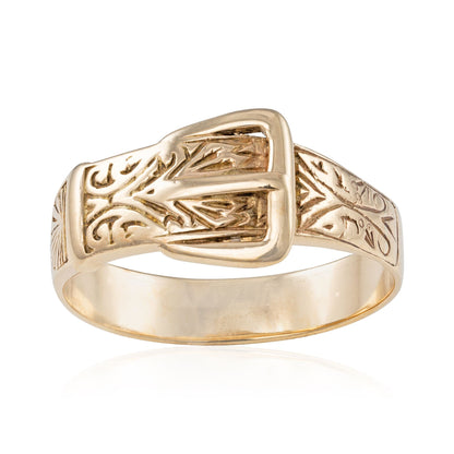 9ct yellow gold belt ring 02028469 - FJewellery