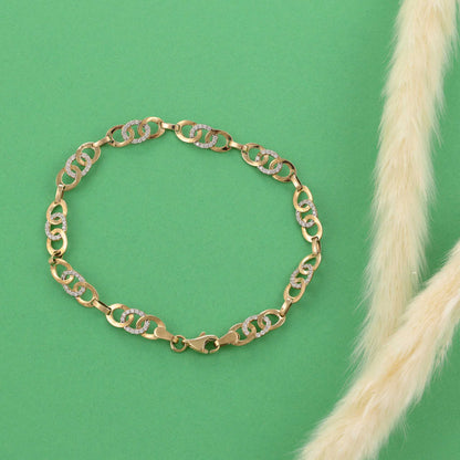 9ct yellow gold bracelet with stones 00006827 - FJewellery